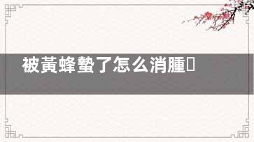 被黃蜂蟄了怎么消腫、止痛***快,被黃蜂蟄了怎么消腫止痛的土辦法